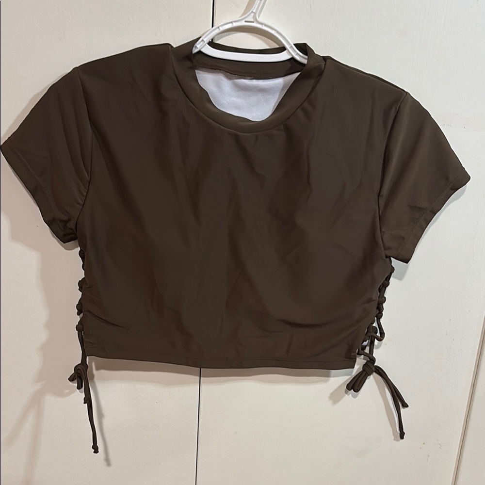 Brown SWIM Top